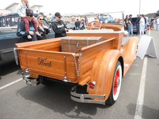 Rear view of this amazing wooden bodied 1928 Ford Model A truck.